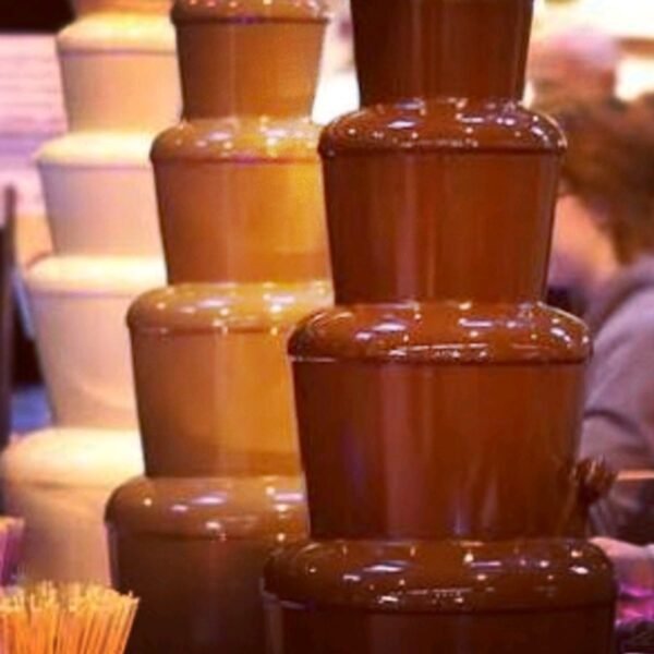 3 5 tier chocolate fountains in dark, milk and white chocolate