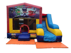 Banner combo jumping castle. PJ Masks Yellow, Red, Blue and White