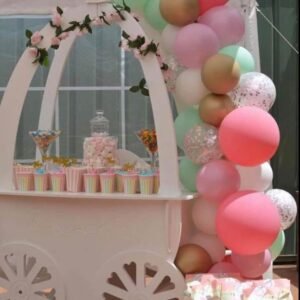 Candy cart princess with decorations balloons